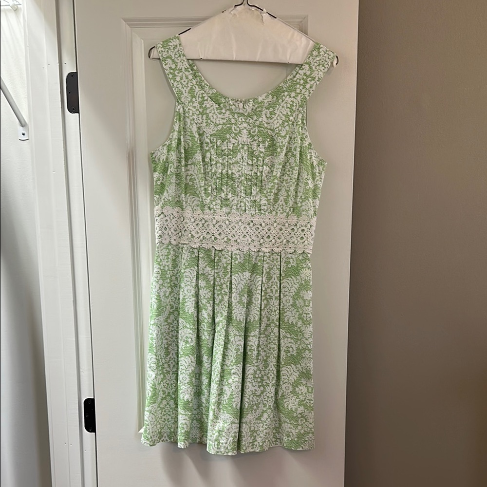 Red Camel Green and White Ruched Halter Midi Dress